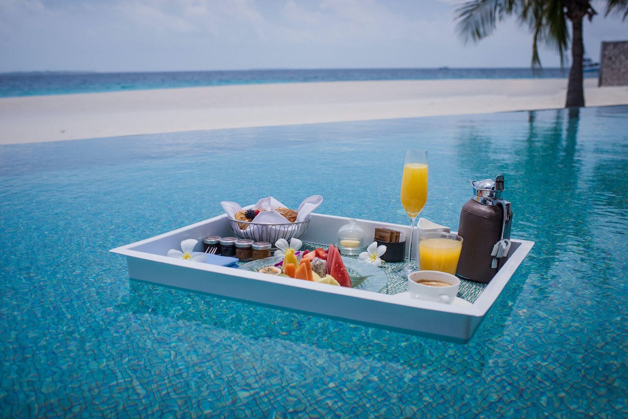 The Four Seasons, Maldives, floating breakfasts