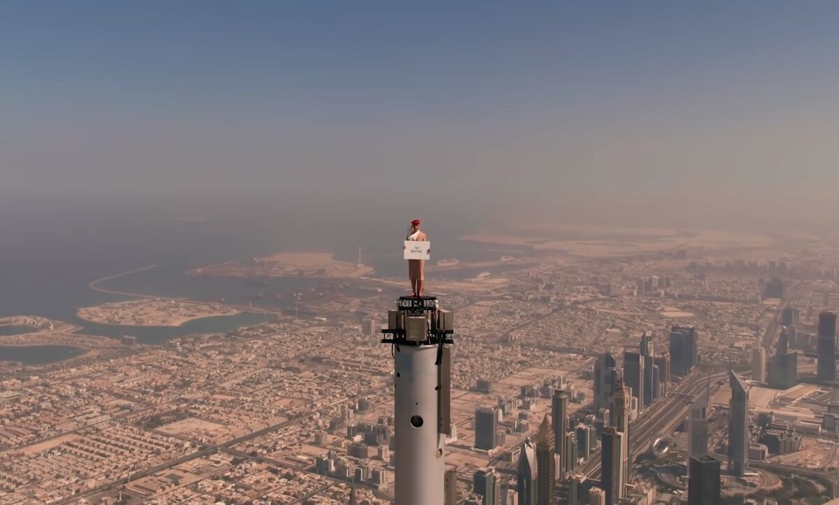 This 'flight attendant' stood atop Dubai's Burj Khalifa to promote this airline
