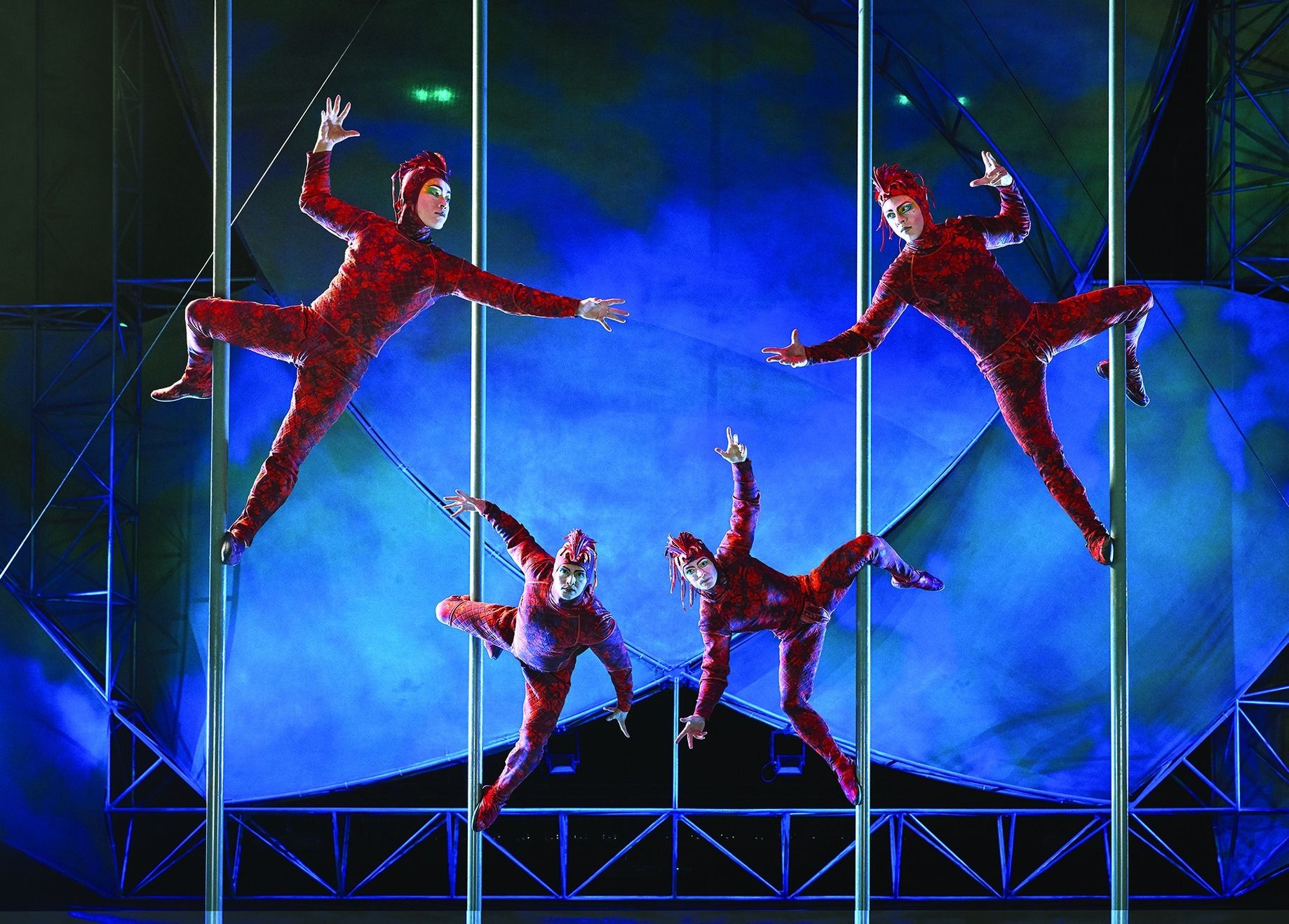 Circus performers at Mystere, a popular Las Vegas show