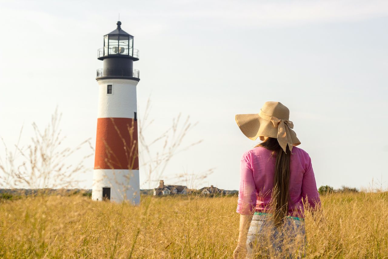Nantucket,Lighthouse,During,Summertime