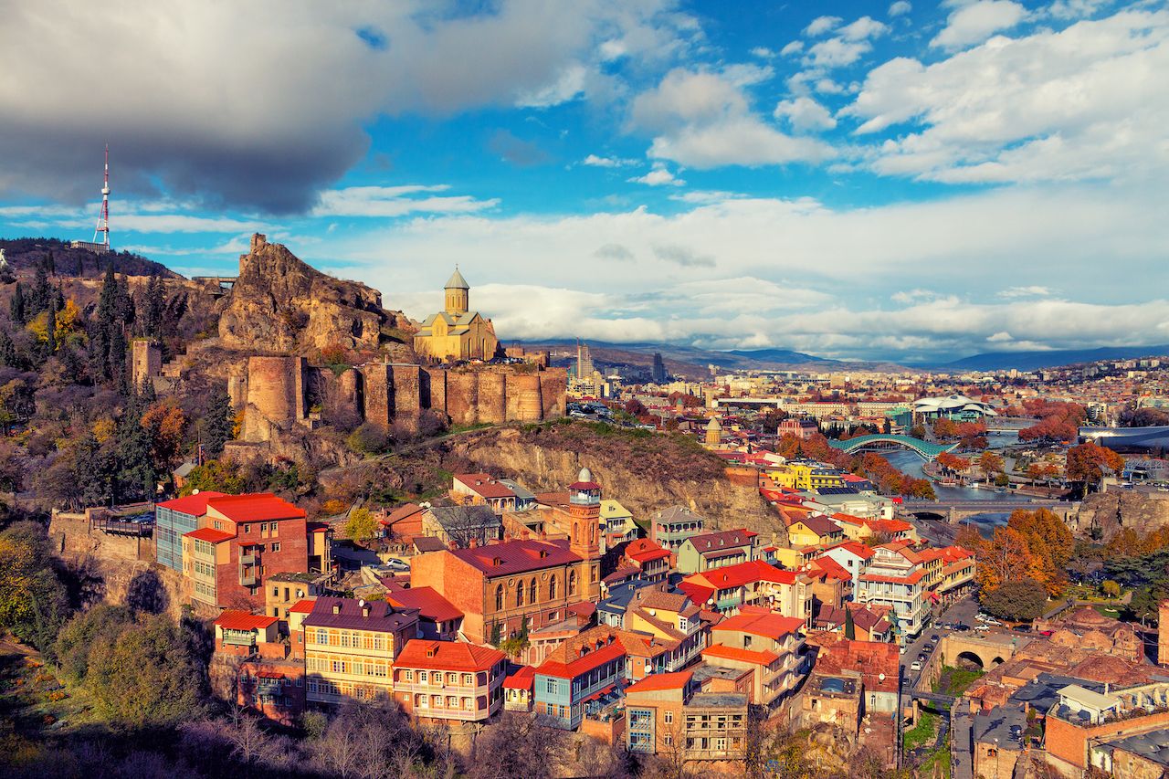 gay friendly places-eastern europe georgia Tbilisi at sunset