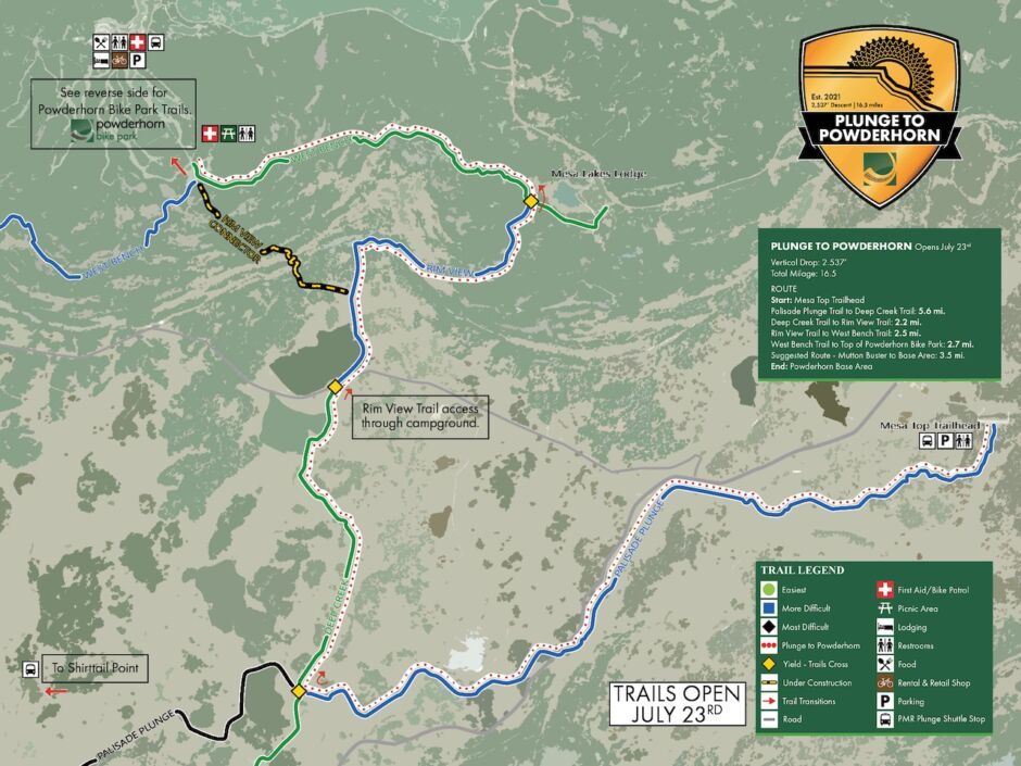 plunge to powderhorn trail map