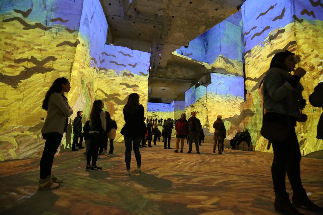 People at a Van Gogh digital exhibition