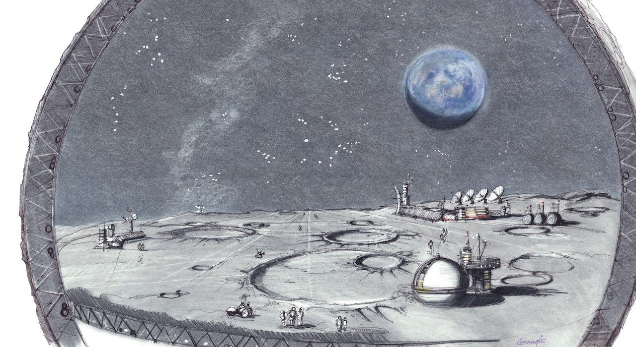 Resort shaped like the Moon rendering of the lunar surface attraction