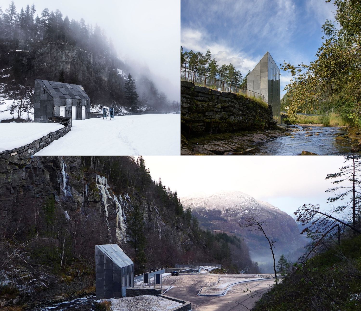 Public toilet at Skjervsfossen waterfall in Norway