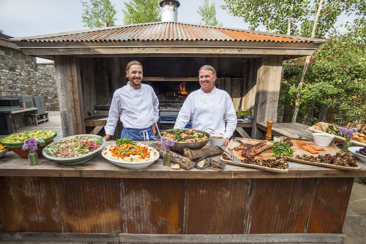 Two chefs present food at The Ranch at Rock Creek