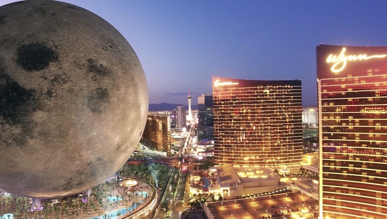 Las Vegas rendering of resort shaped like the Moon