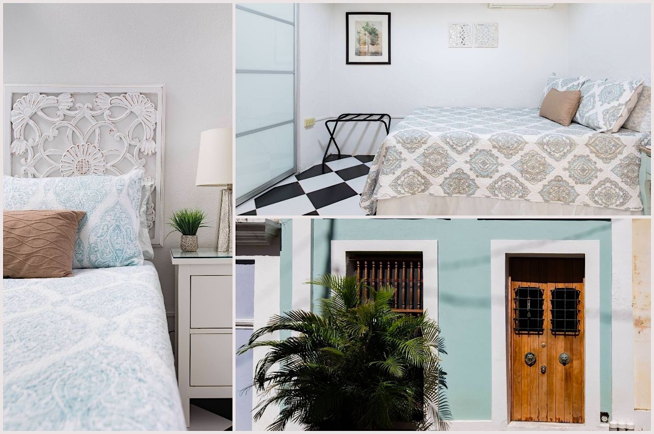 Collage of images of charming Spanish House one of the best Airbnbs in Puerto Rico