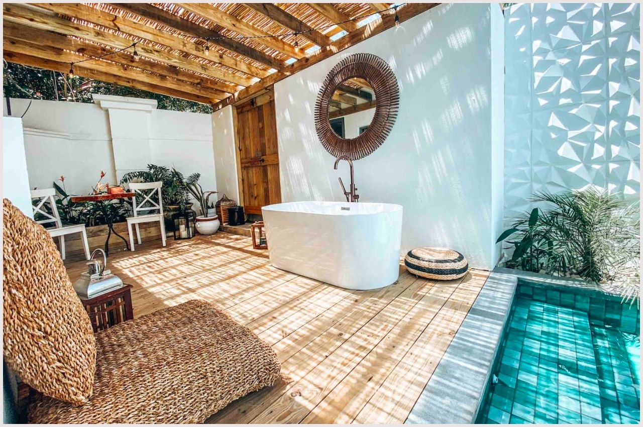Swimming pool area at one of the best Airbnbs in Puerto Rico