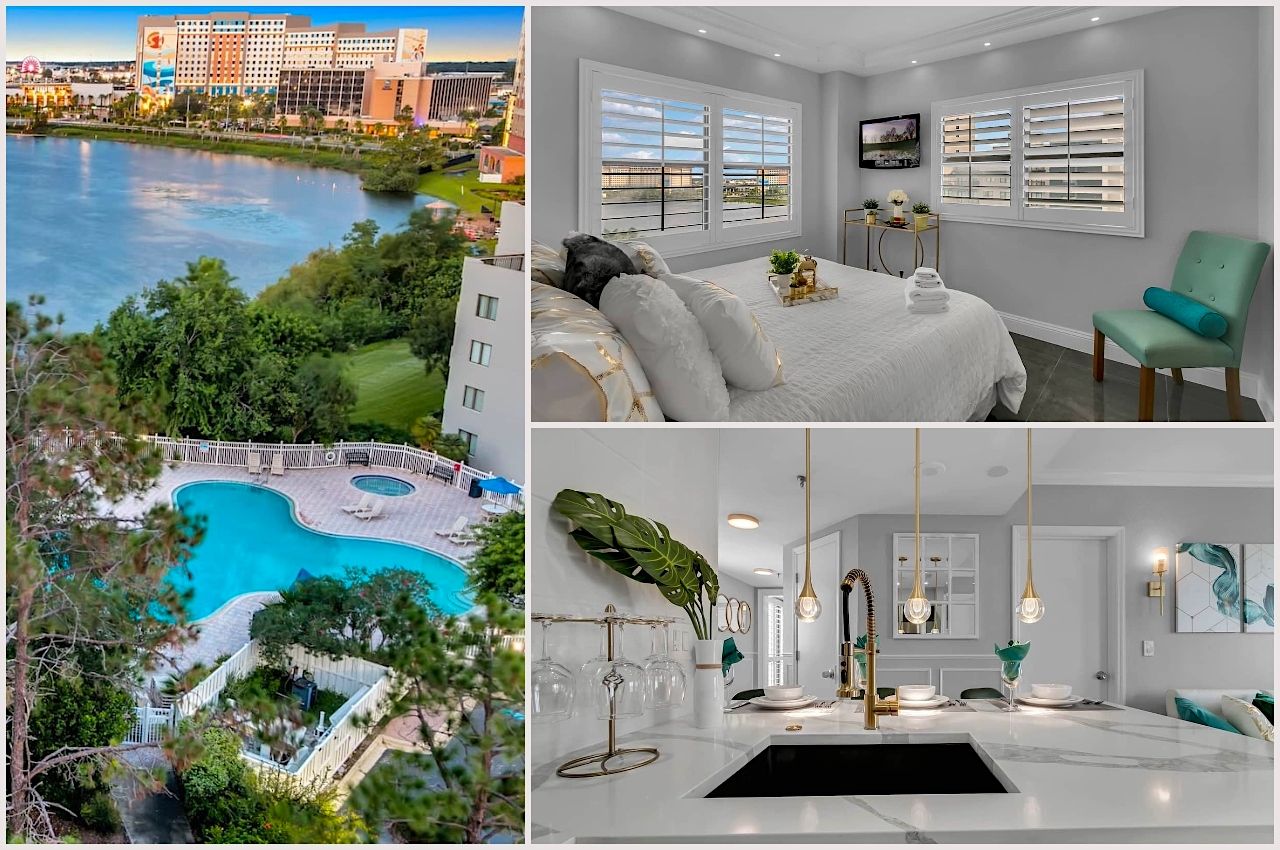 Airbnb condo overlooking a lake close to Universal Studios 