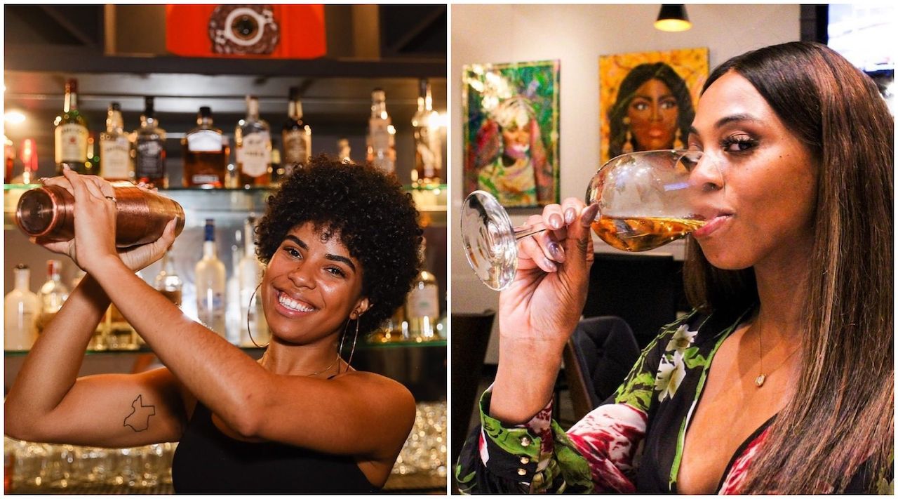 Women at Trez Art and Wine Bar in Houston
