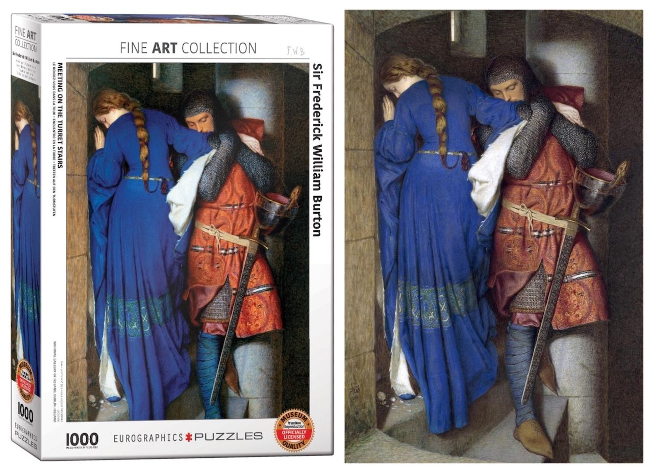 Frederic William Burton’s “The Meeting on the Turret Stairs”, 1000-piece fine art jigsaw puzzle