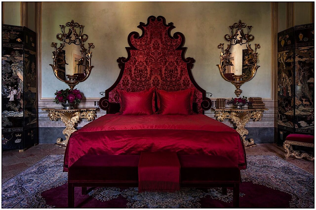Bedroom in House of Gucci Airbnb