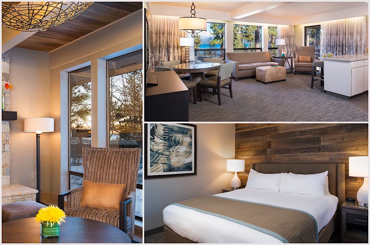 Photo collage of the suites at Lake Tahoe's Hotel Azure