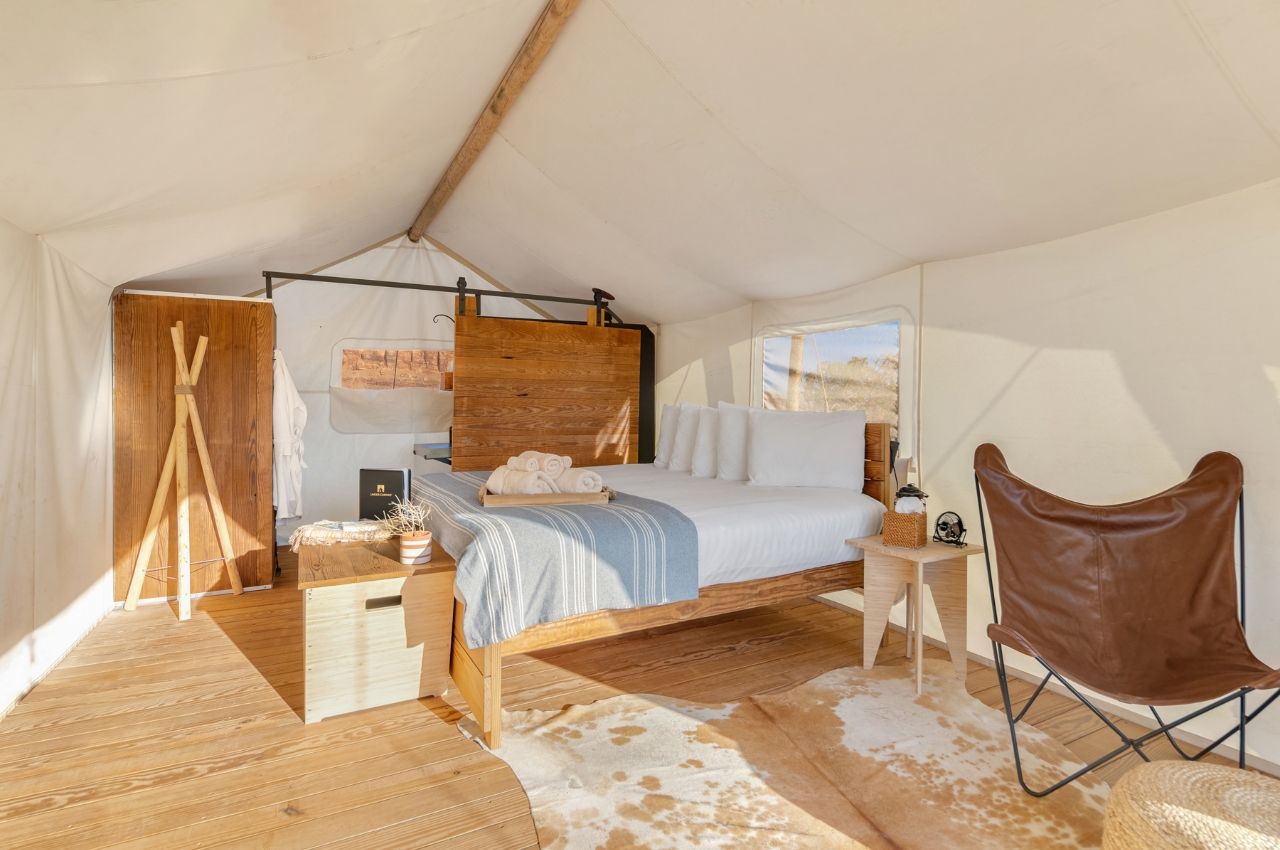 Under Canvas glamping tent in new hotel in Bryce Canyon, Utah