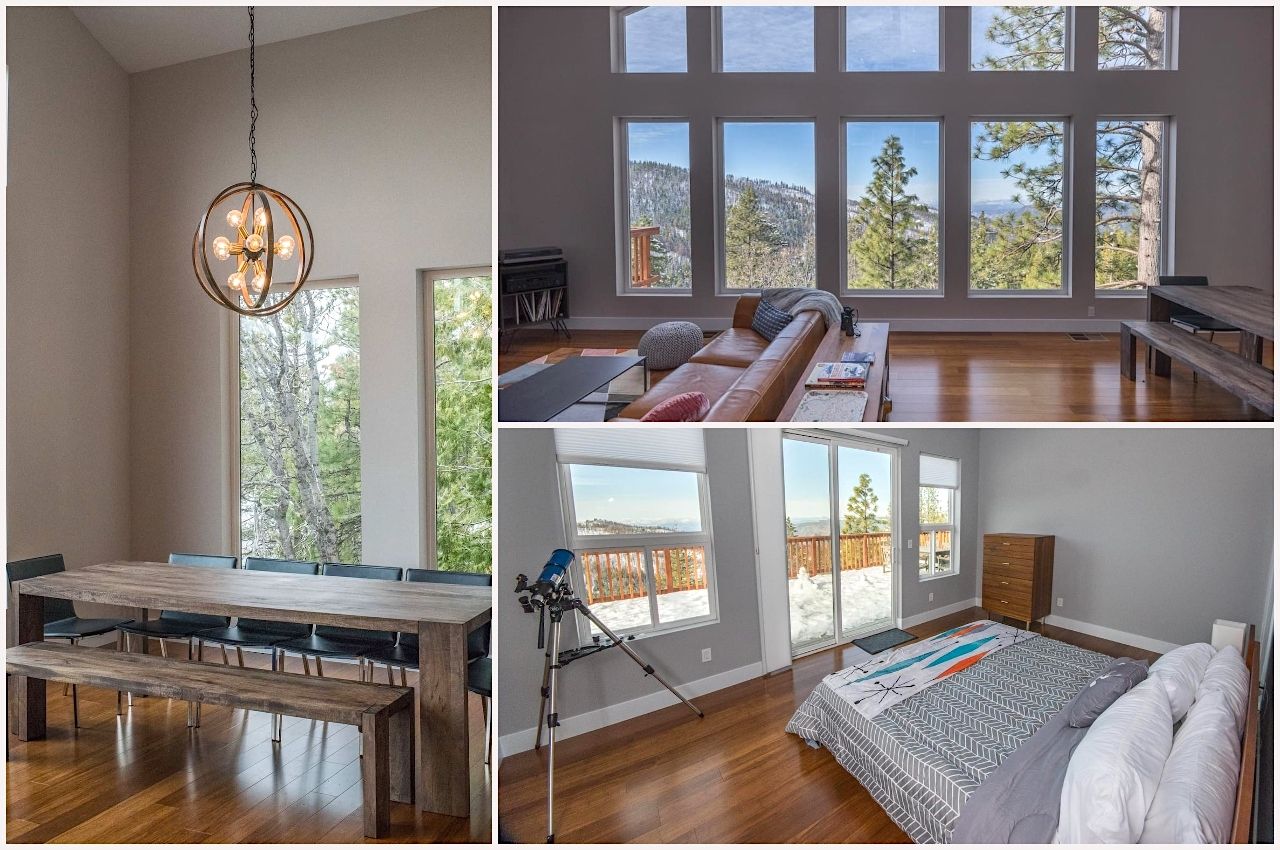 Photo collage of a spacious Yosemite Airbnb rental