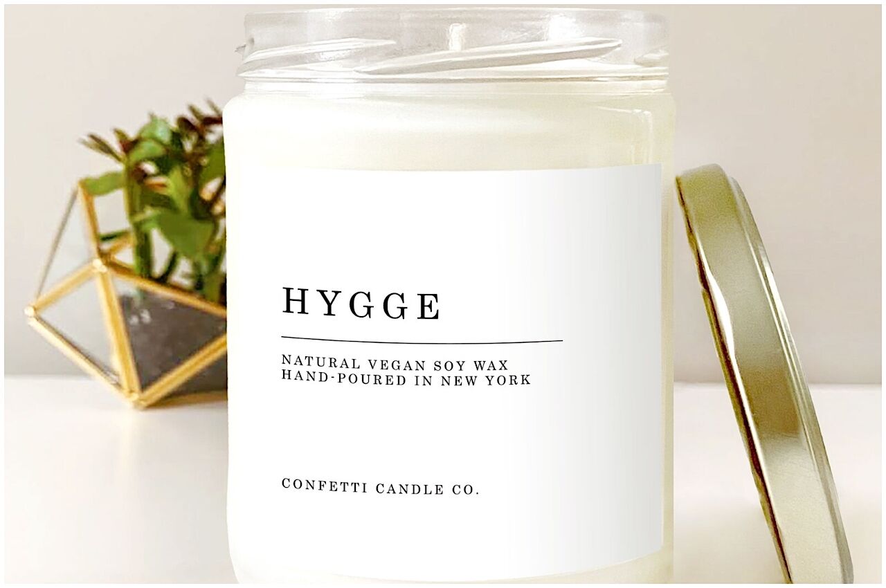 Hygge candle from Etsy 