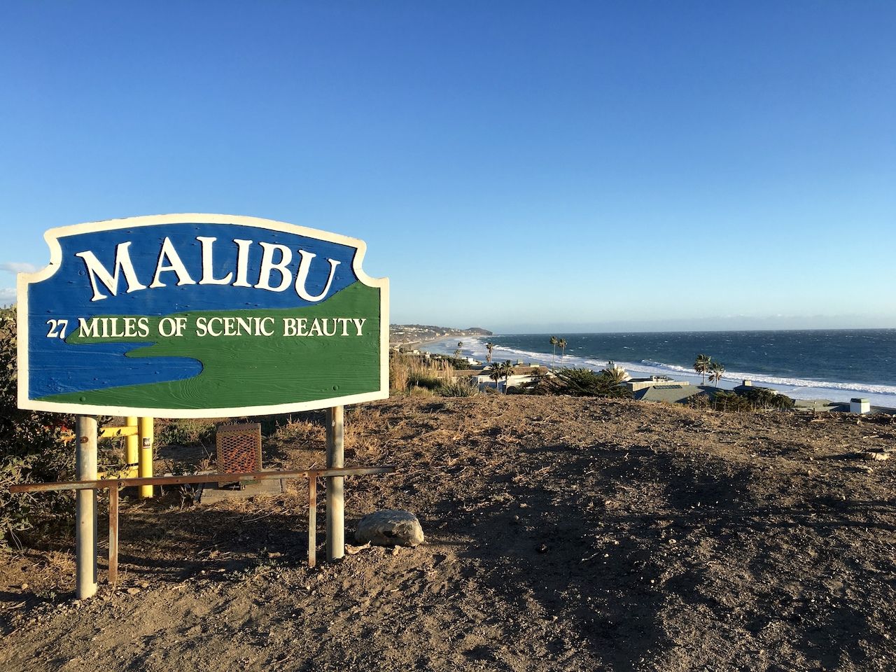 The view looking towards Malibu, California