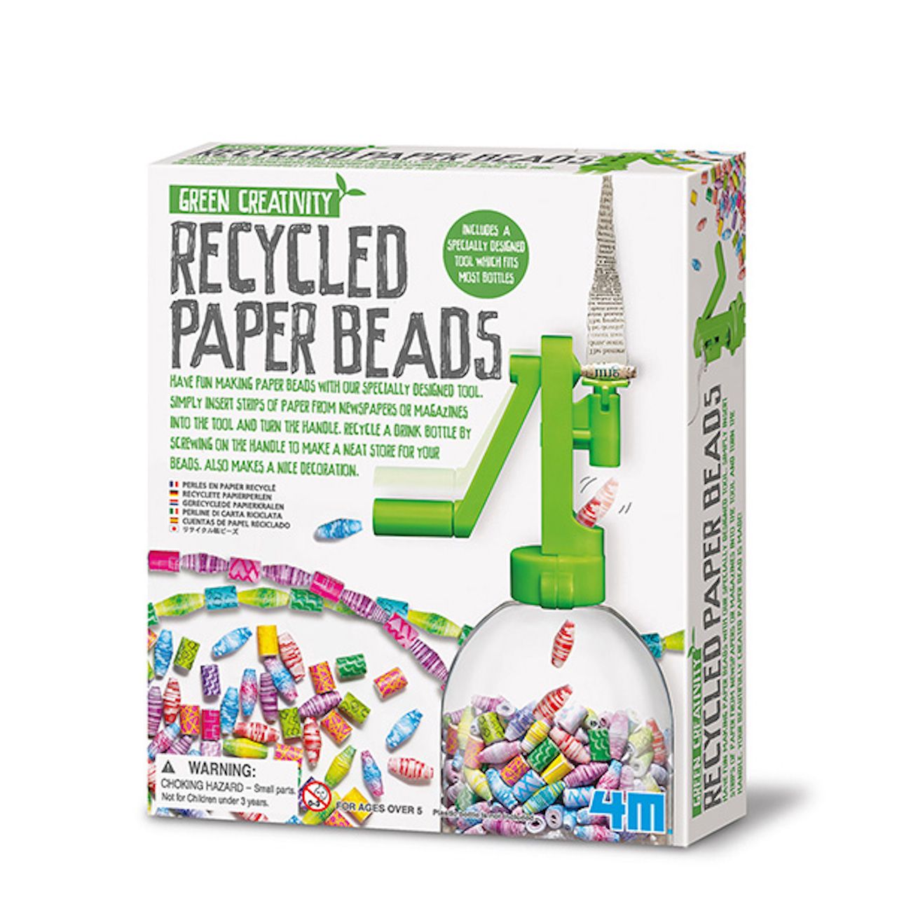 box for recycled paper beads toy
