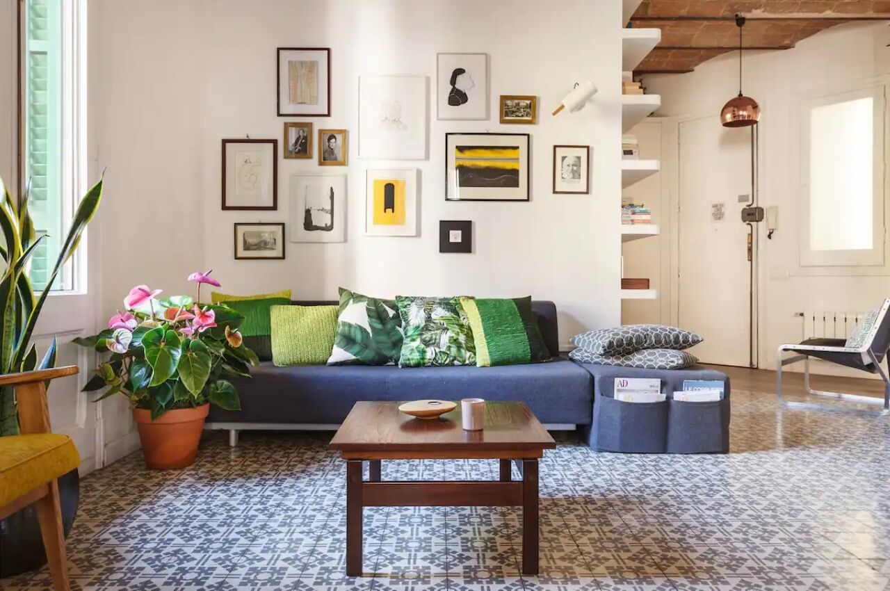 living room of the vintage concept flat in eixample derecha