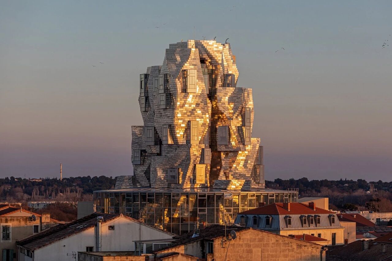 Beautiul tower created by architect Frank Ghery in Arles, France