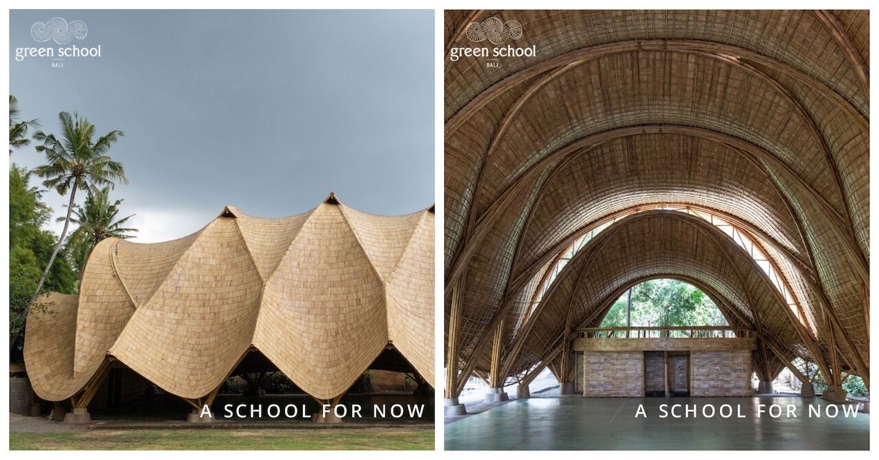 The new gymnasium at the Green School in Bali is made entirely of bamboo