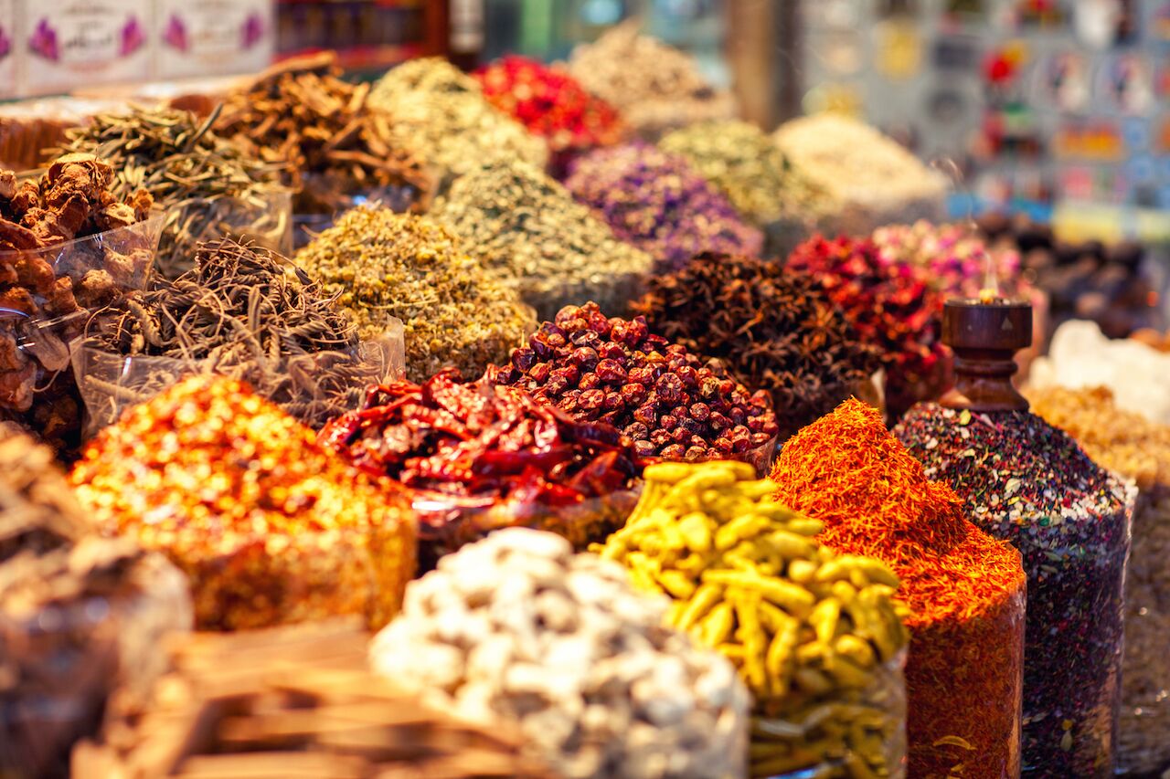 Spices at a market in Dubai