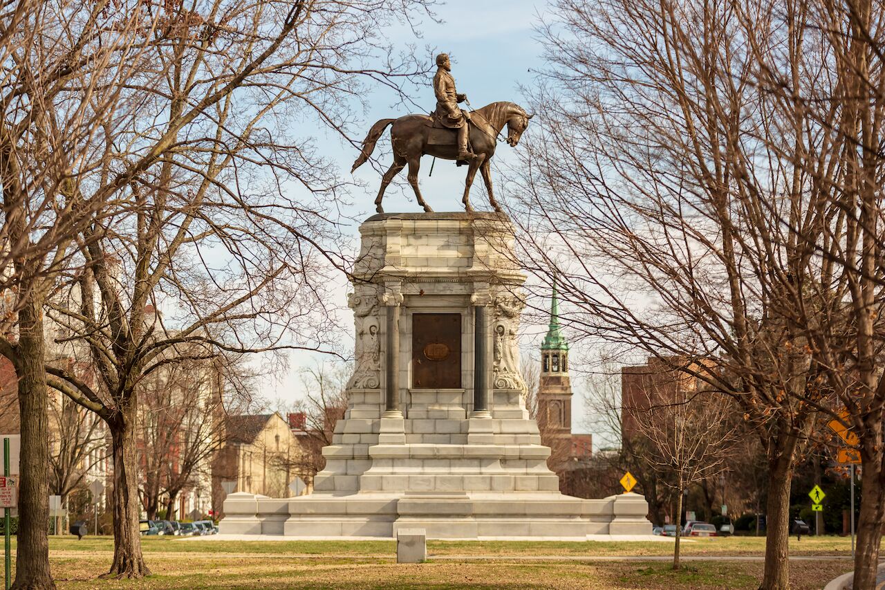 Statue of Robert E. Lee statue in Richmond, Virginia, United States