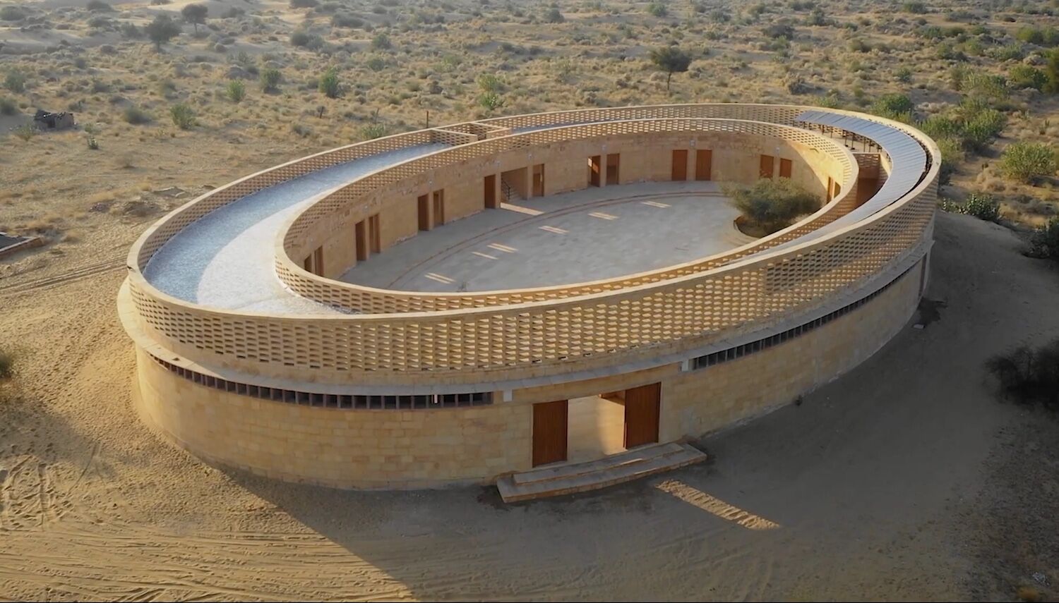 oval-shaped school for girls in India