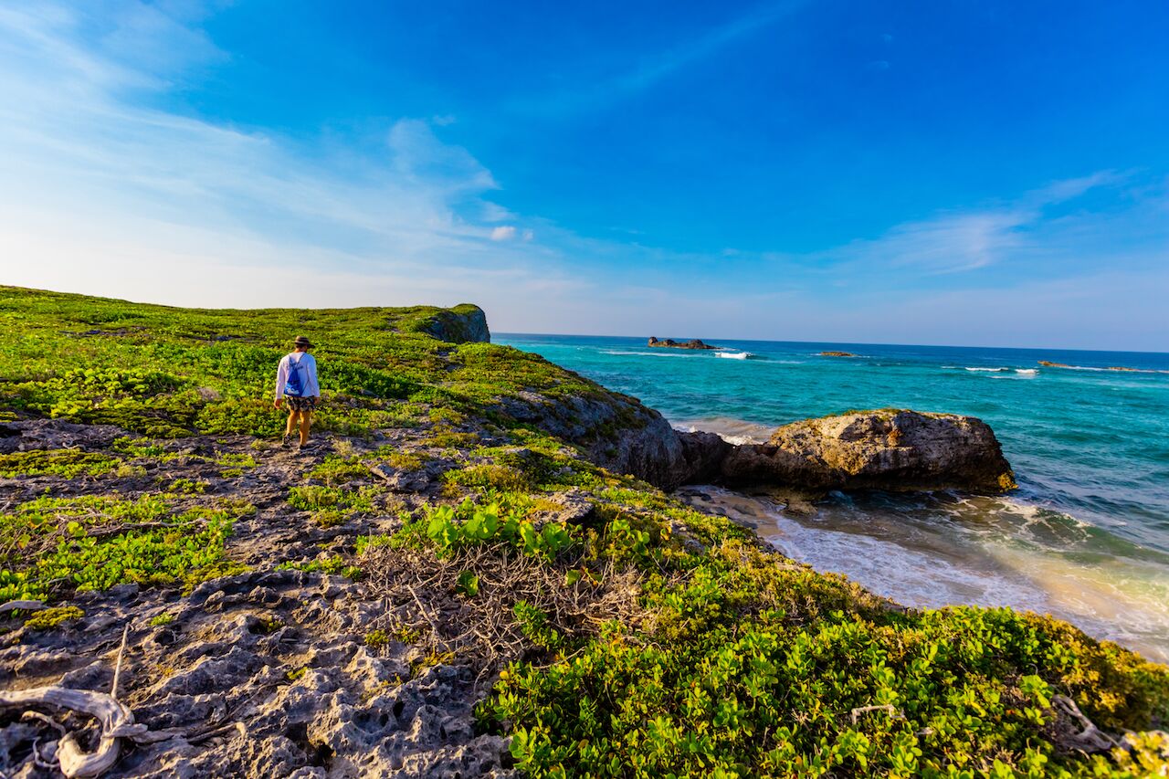 hiker in Turks and Caicos