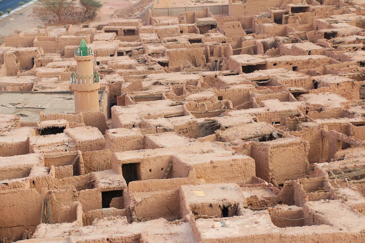 The mud-brick houses of AlUla Old Town in Saudi Arabia