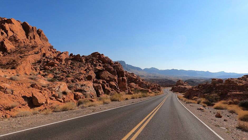 Highway through Valley of Fire State Park, Nevada