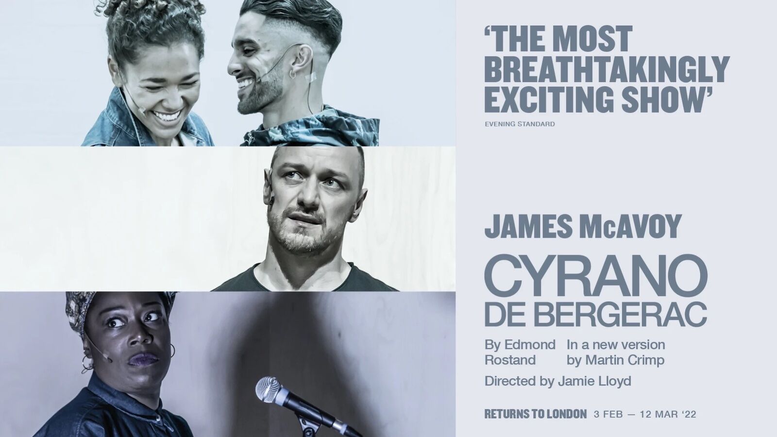 Poster for "Cyrano de Bergerac", one of the best London shows in 2022