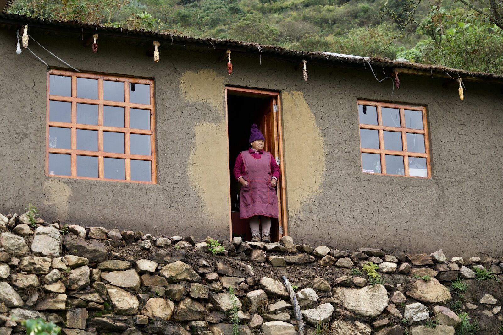 Panchita outside her home in Peru 
