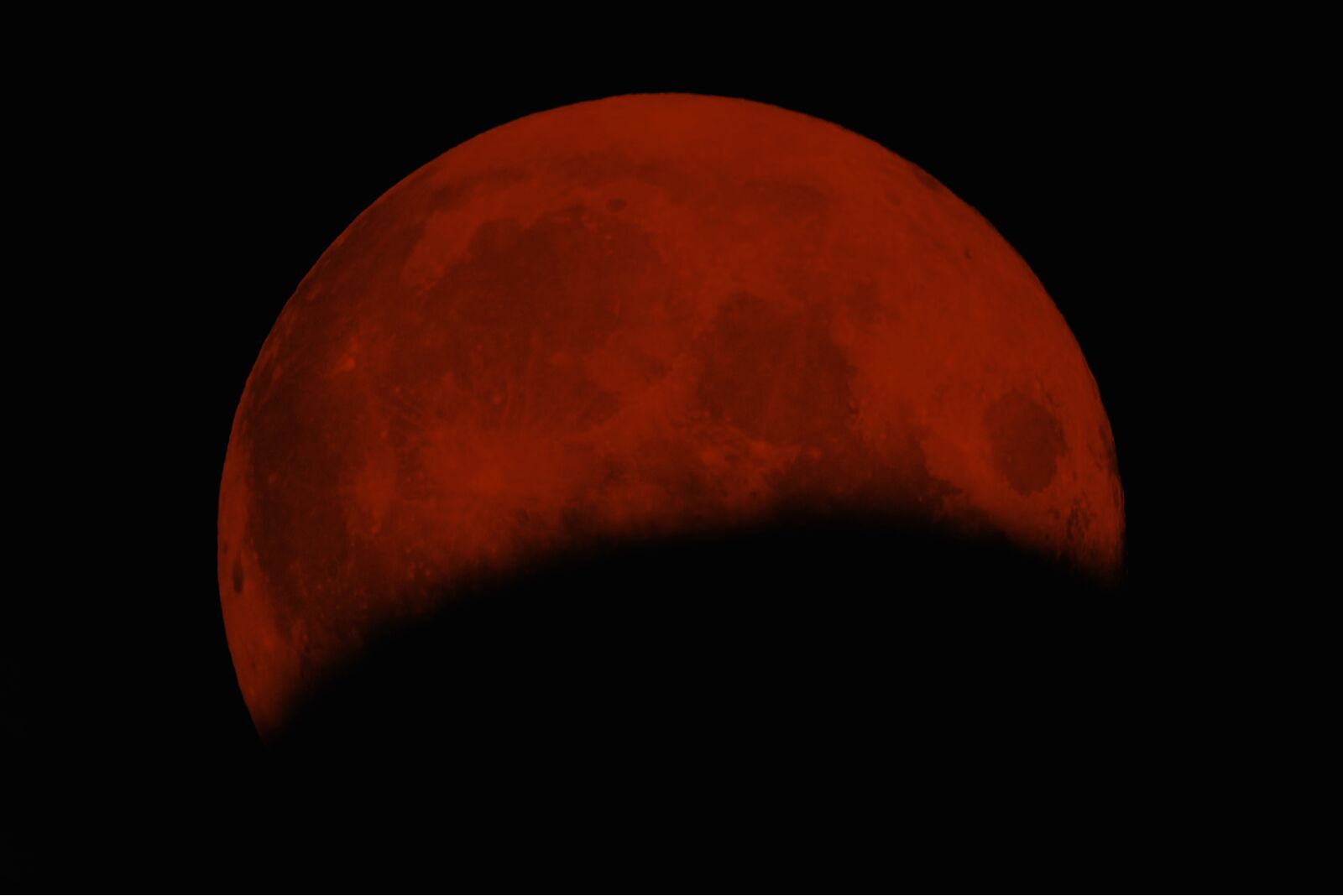 Red moon during a lunar eclipse night sky event 