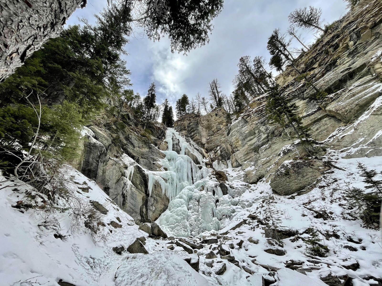 Cataract Falls, one of the best frozen waterfalls in Montana