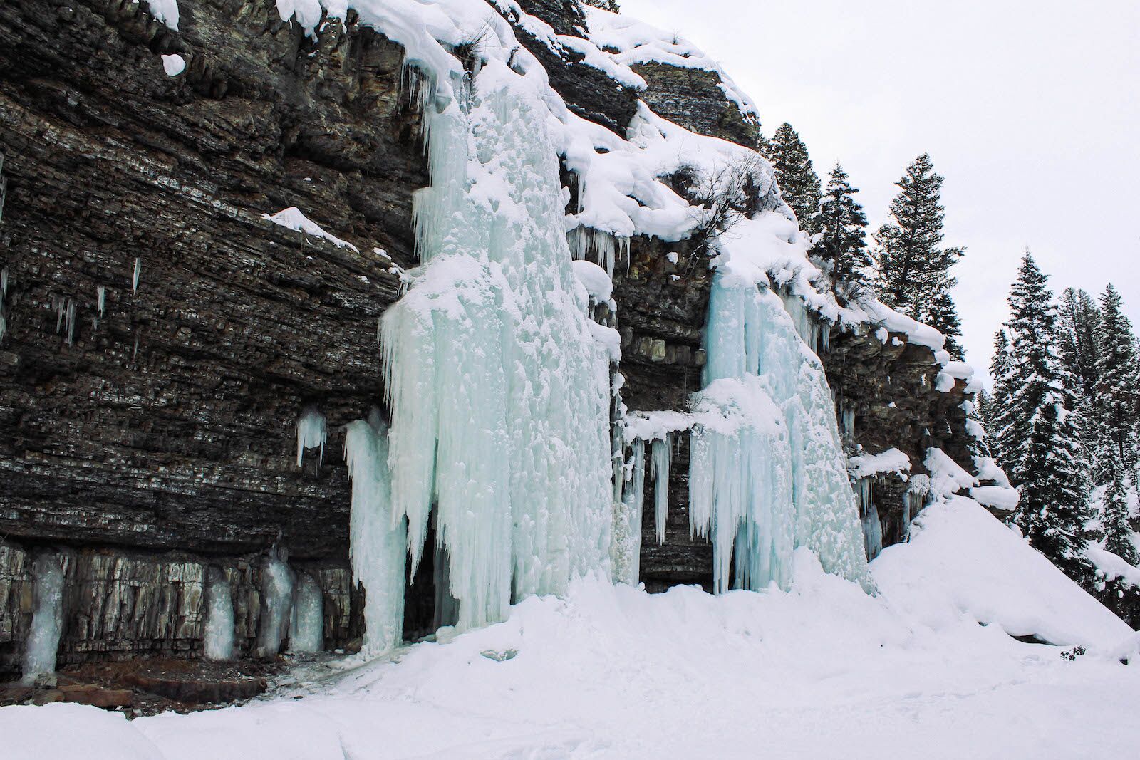 Ousel Falls, one of the best frozen waterfalls in Montana to visit 