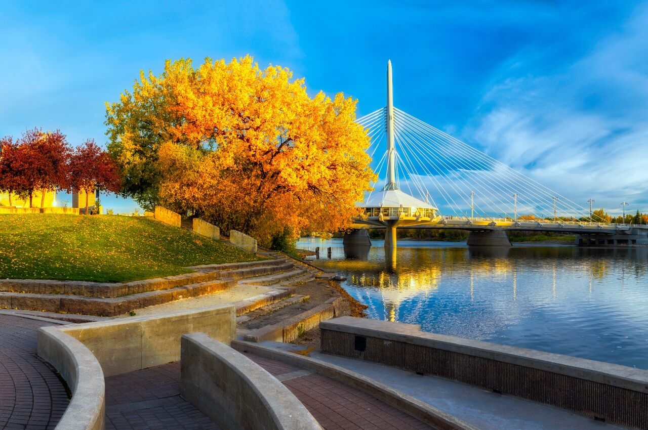 Winnipeg river in Winnipeg, Canada, one of the safest gay travel destinations in 2022