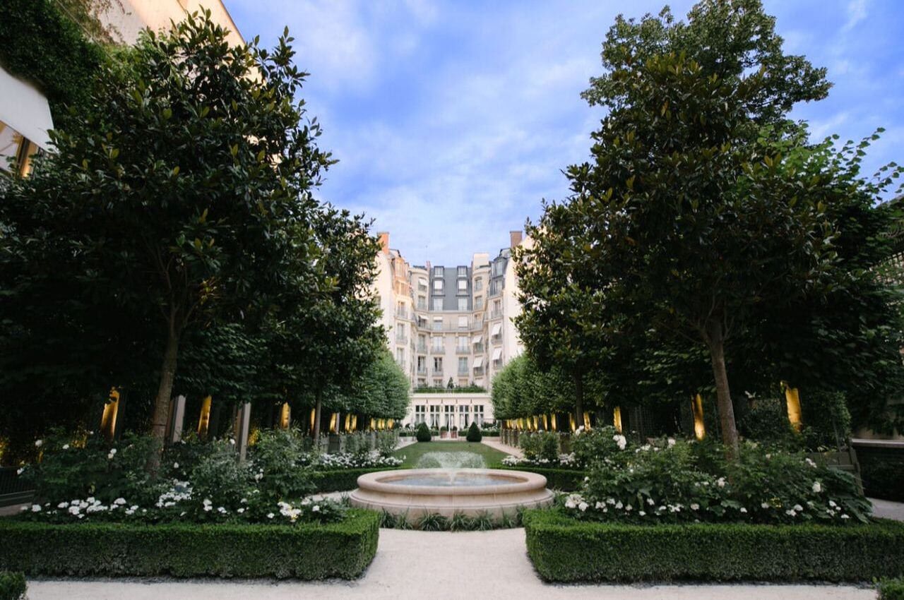 Garden outside of The Ritz Paris, France