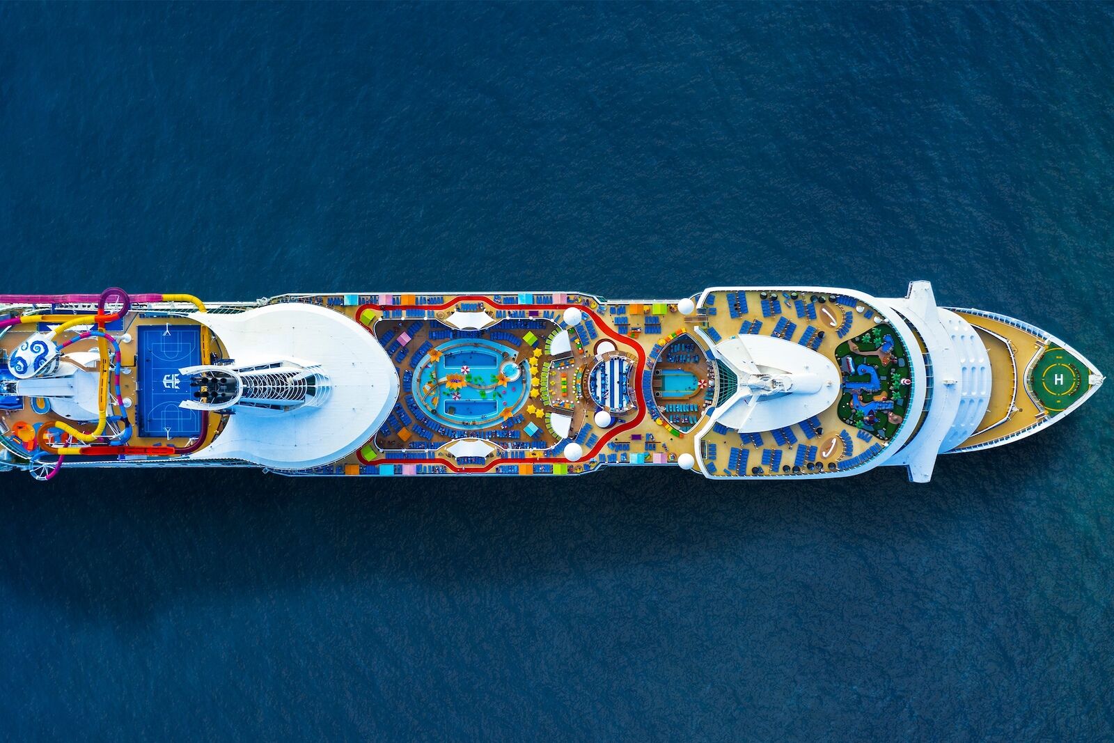 View from above of Royal Caribbean's latest cruise ship: The Navigator of the Seas