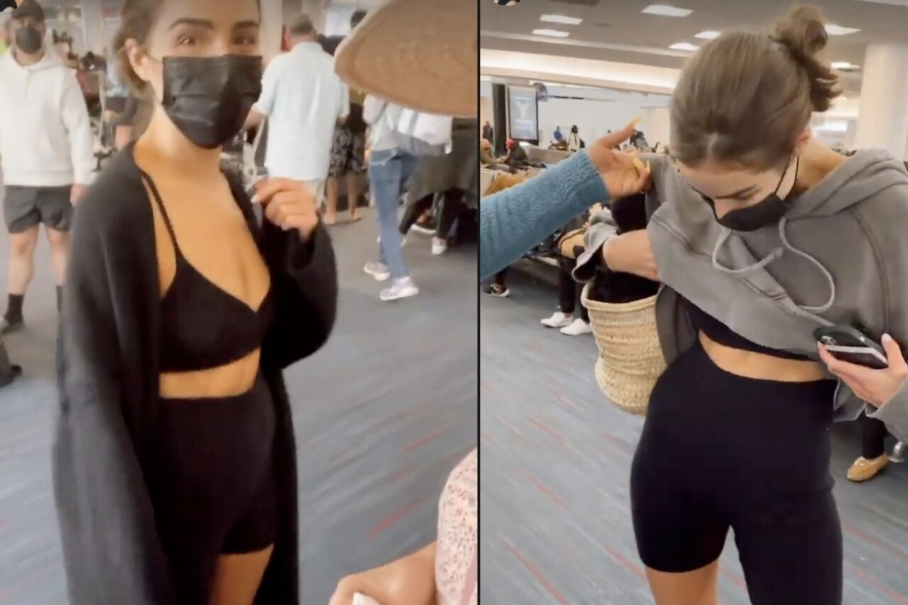 American Airlines tells Olivia Culpo to ‘put a blouse on’ before