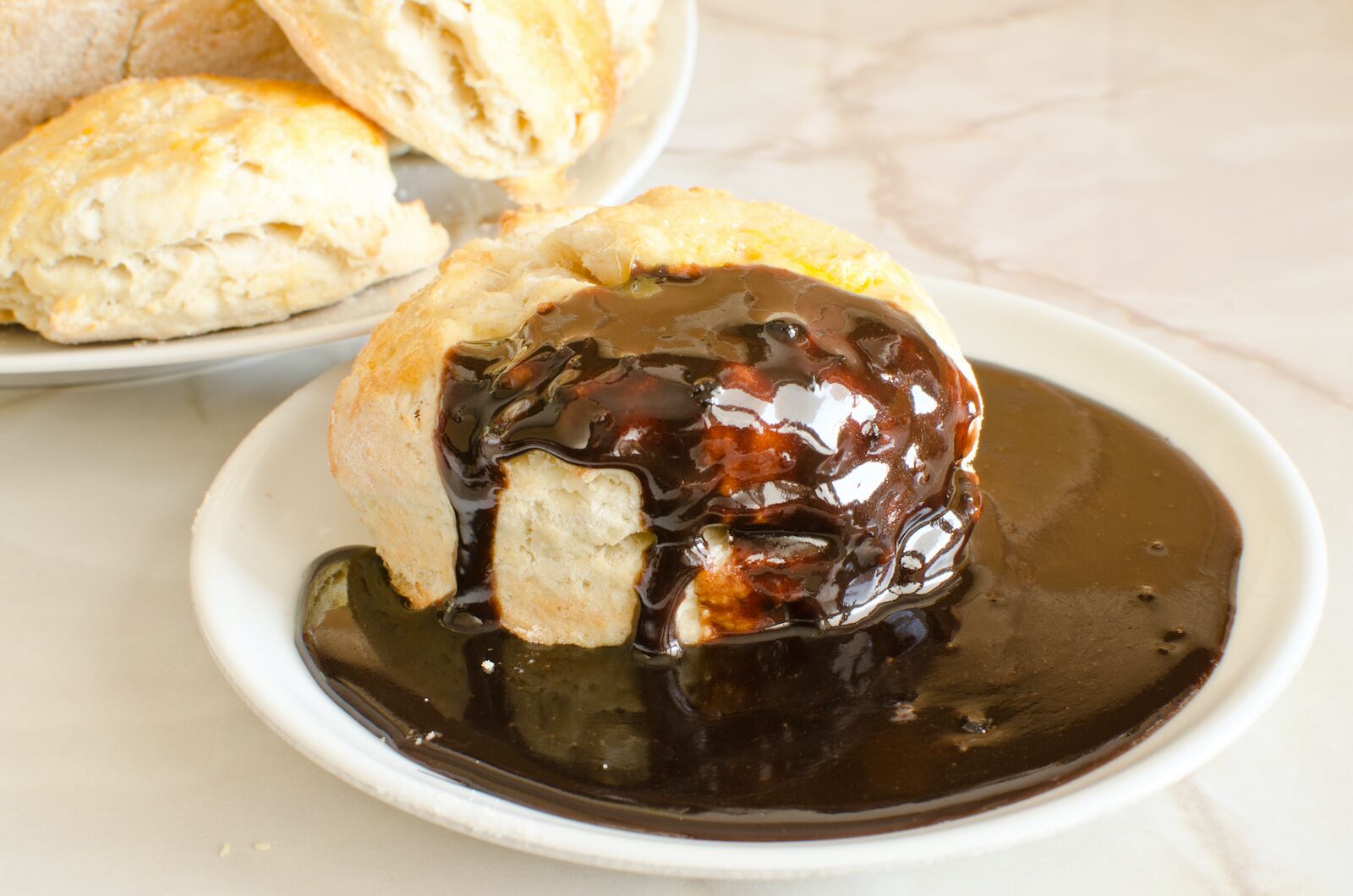 Biscuits with chocolate gravy