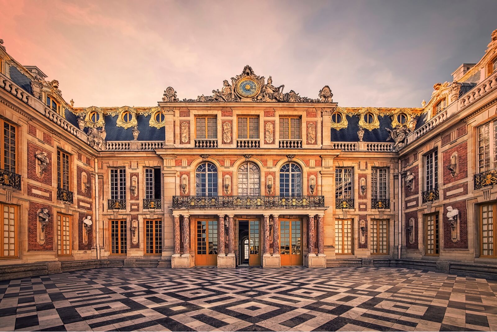 September 2018 - Versailles, France - Versailles Palace facade near Paris