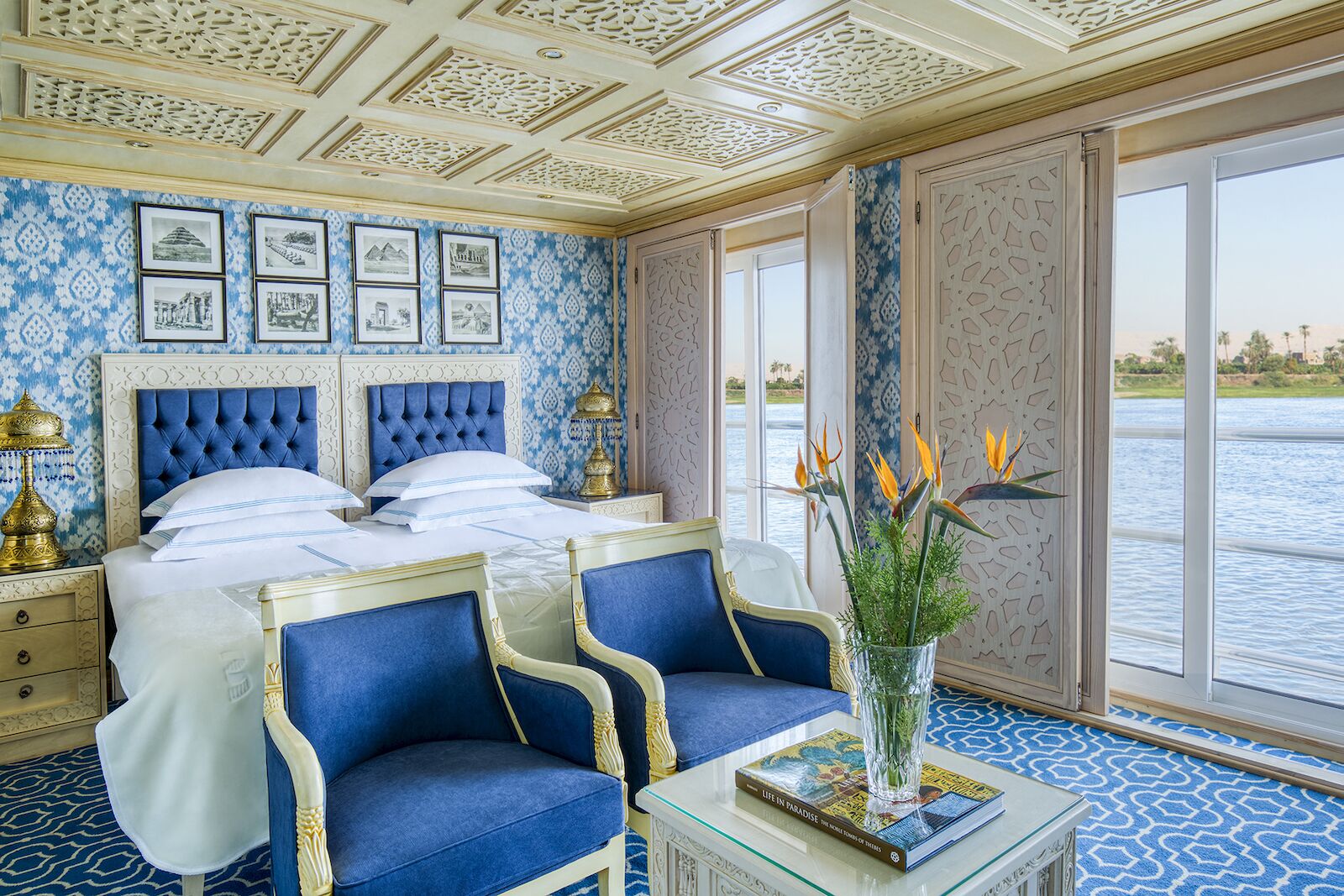 A suite in the S.S.Sphinx, a luxurious ship for an Egyptian river cruise on the Nile