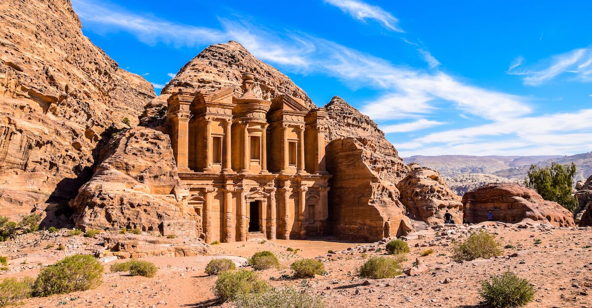 View of a monastery carved into the cliff in Petra, Jordan. Jordan will soon be more accessible to US travelers with a new direct flight from the US.