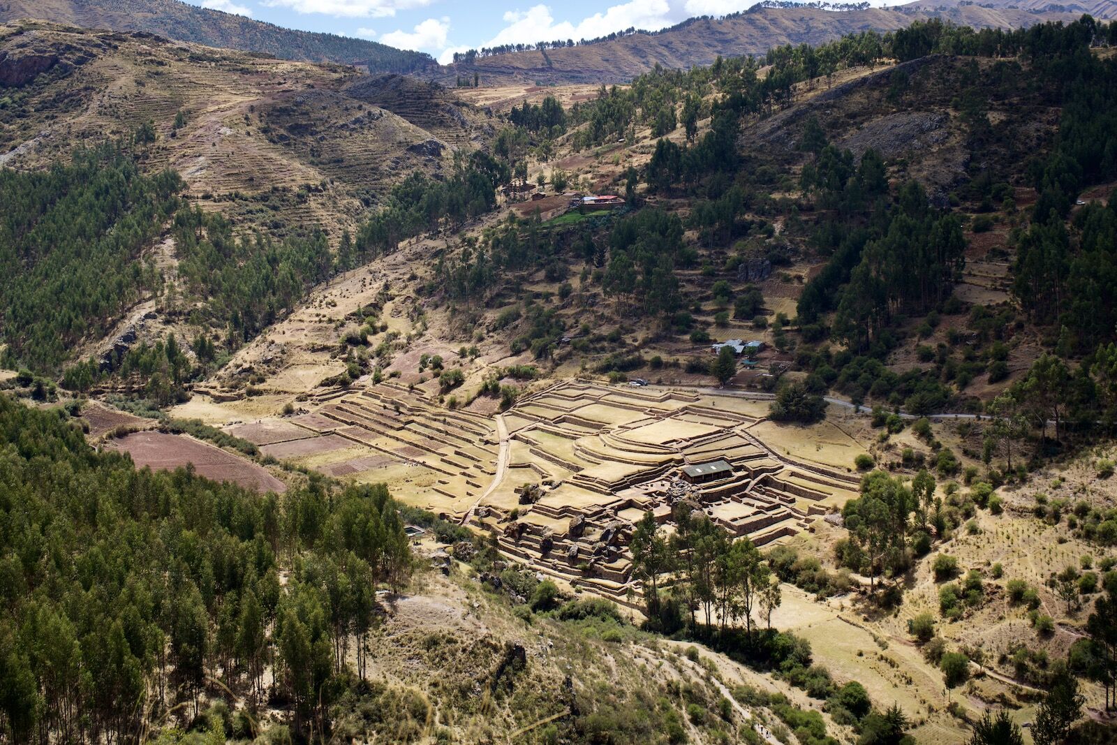 Cusco archeological site of Inkilltambo from above
