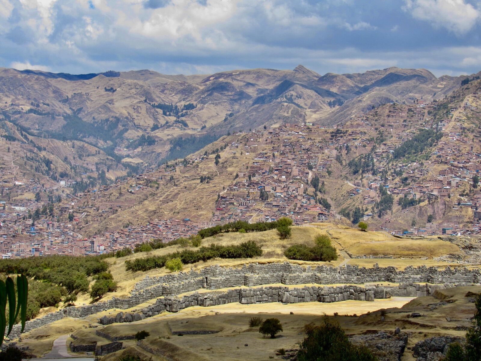 Cusco archeological site of Sacsayhuaman from above
