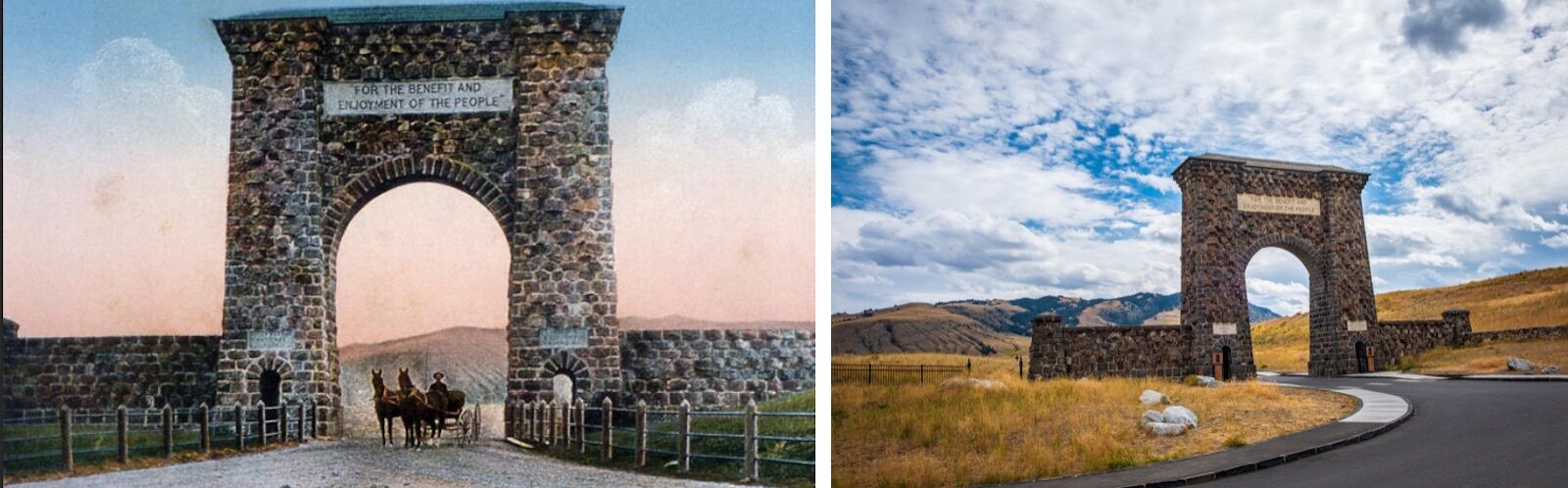 celebrating yellowstone history: the entrance gate then and now 