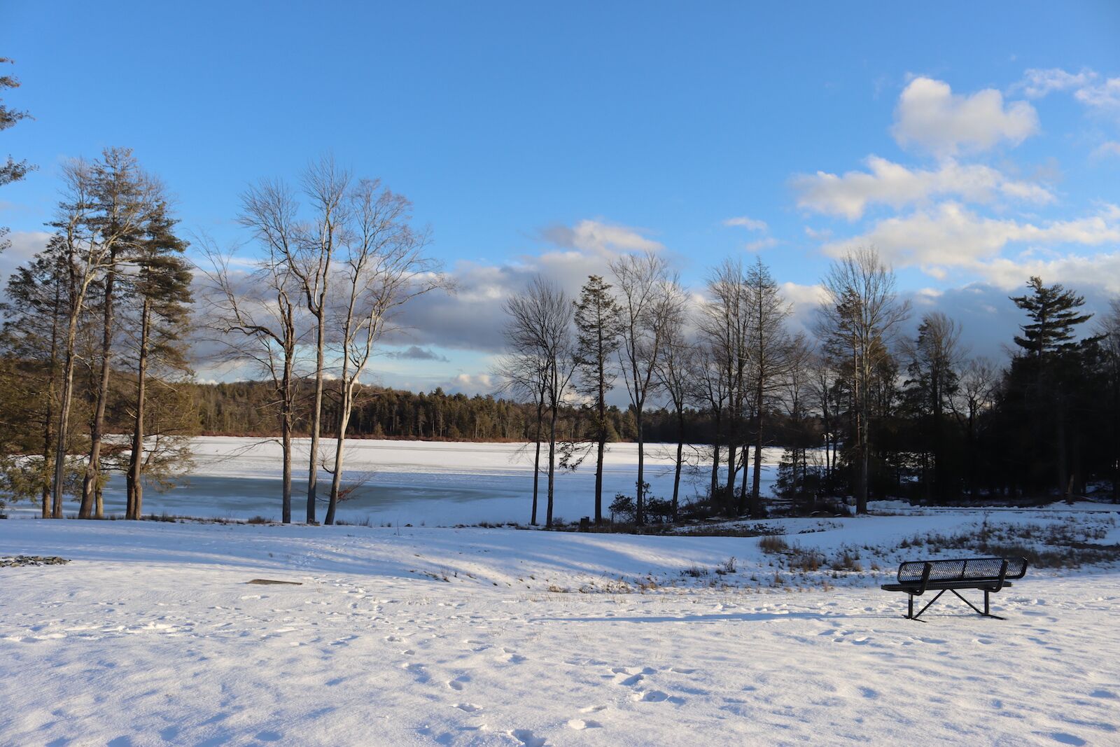 View of winter landscape at the The YO1 Health Resort in Monticello, NY