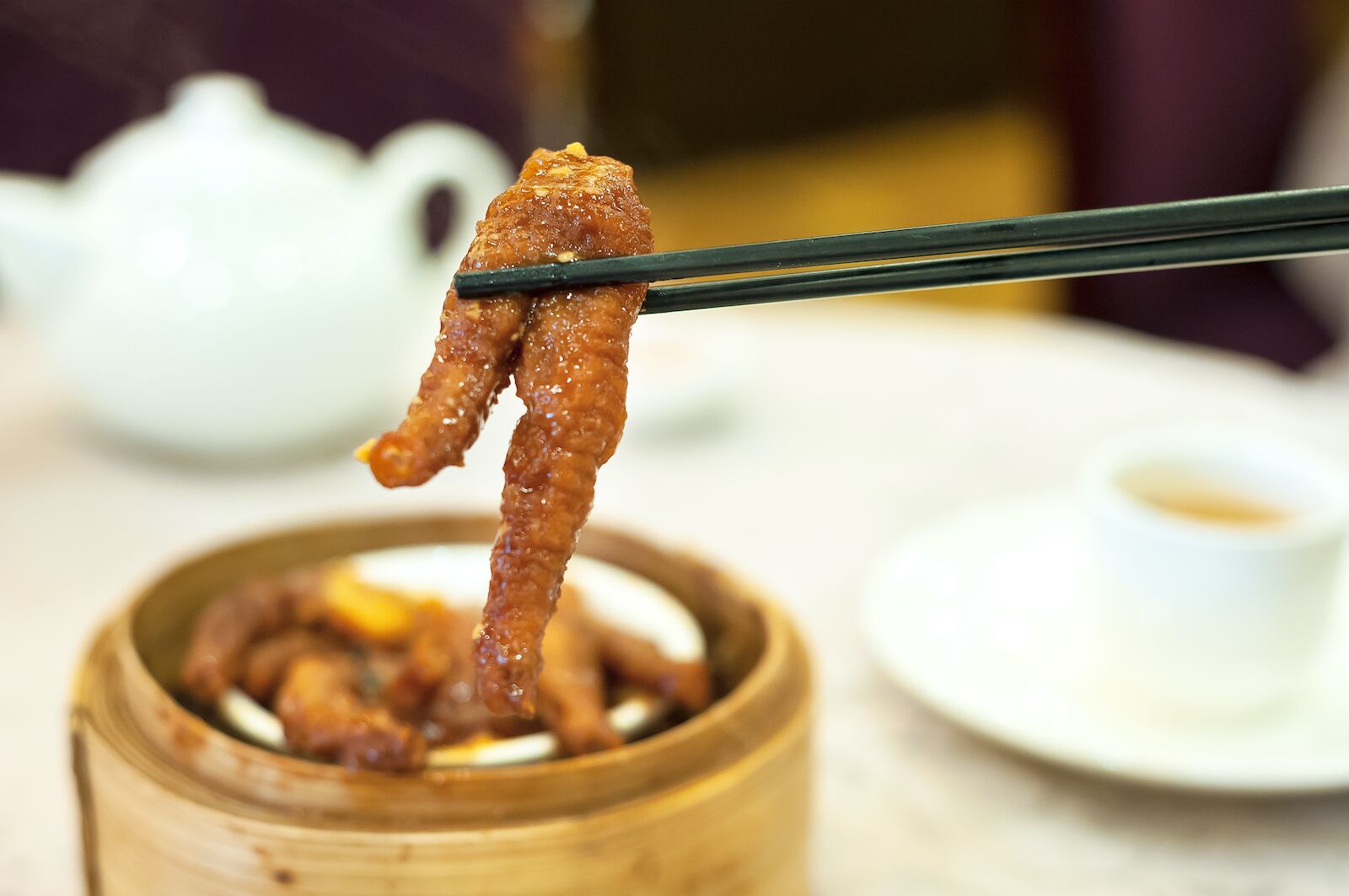 Steamed chicken feet at Hong Kong dim sum restaurant